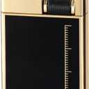 Torch Lighter, Cool Butane Torch Lighter, Flat Jet Flame Refillable Butane Lighters, Unique Slim Pocket Lighter with Visible Window, Windproof Adjustable Fancy Lighters, Novelty Gifts for Men (Black Gold)