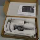 VOTON Waterfall Bathroom Faucets Brushed Nickel Modern Single Handle Sink Faucet for 1 or 3 Holes with Deck Plate and Pop-Up Drain, Rv Sink Camper Farmhouse Faucet