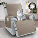 100% Waterproof Recliner Chair Covers 23.6", Non-Slip Recliner Cover for Chair with Pocket Washable Recliner Covers that Stay in Place with Elastic Straps for Dogs Cats Kids Pets-Khaki