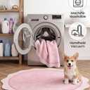 Carvapet 3ft Round Rug Washable Modern Solid Color Circle Rugs