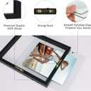 Trwcrt 5x7 Floating Picture Frames Set of 4, Double Glass Photo Frame Display up to 7 x 9 Photos for Desktop or Wall Hanging, Black
