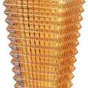 MCMCNCUIU Crystal Vase, Large Crystal Vases for Flowers, Large Flower Vase, Modern Amber Vases for Living Room, Bedroom, Kitchen, Dining Table, Mantle, Wedding, 9 Inches
