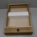 11x16 Deep Shadow Box Frame with Drawer and Soft Line Back, Wooden Display Case Memory Box Real Glass for Keepsakes Collections, Medals, Bouquet Wall or Tabletop (Carbonized Black)