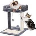 PAWZ Road Cat Scratching Post Bed, Small Cat Tree Tower with Cat Scratcher Pad Large Top Removable Bed with Play Ball Great for Kittens and Cats