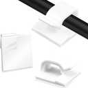 2 x 100PCS Adhesive Cable Clips, 0.55 Inch Small Wire Clips for Cable Management, Strong Cord Holders for Wall, Desk, Christmas Lights, TV & Ethernet Cables – White