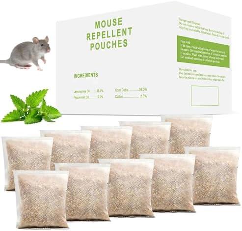 6 Pack Mouse Repellent Pouches,Natural Pest Control Pouches for Mice,Rats, Spiders,Safe for Your Pets and Family,House and Garden(10 Pack)