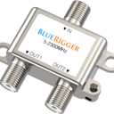 BlueRigger 2-Way Coaxial Cable Splitter (RG6 Two Way Mini Diplexer, F-type, 2.3GHZ 5-2300MHz) Digital Signal Female Coax Splitter - Works with Satellite, Antenna, HDTV, Amplifier, Cable TV, Dish, CATV