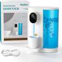 Automatic Mouthwash Dispenser 20.3 oz Touchless for Bathroom, 4 Dispensing Levels, Magnetic Cup, USB Rechargeable, Wall/Countertop, Kids Adults - Bathroom Accessories (White)