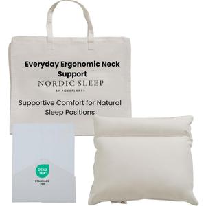 FOSSFLAKES Neck Support Pillow with Cover  Ergonomic Orthopedic Cushion for Cervical Relief  Therapeutic Square Pillow, Breathable & Washable By Nordic Sleep