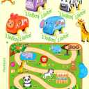 Vanmor Baby Car Toys for 12 Month Old Toys, Musical Playmat with 4 Animal Soft Pull-Back Vehiclefor 1 Year Old, Soft Baby Learning Toys 12-18 Months, 1st Birthday Xmas Gift for Toddlers