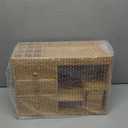 Elsjoy Bamboo Makeup Organizer with 3 Drawers & 12-Grid Lipstick Holder, Desk Bamboo Vanity Jewelry Organizer, Countertop Cosmetic Storage Box Stand with Hooks for Hanging Jewelry