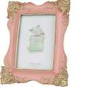 Kaolituis Vintage Picture Frame 4x6 with Gold Trim Antique Tabletop Wall Hanging Photo Frame with Glass Front for Home Decor, Gift Ideas (Pink)