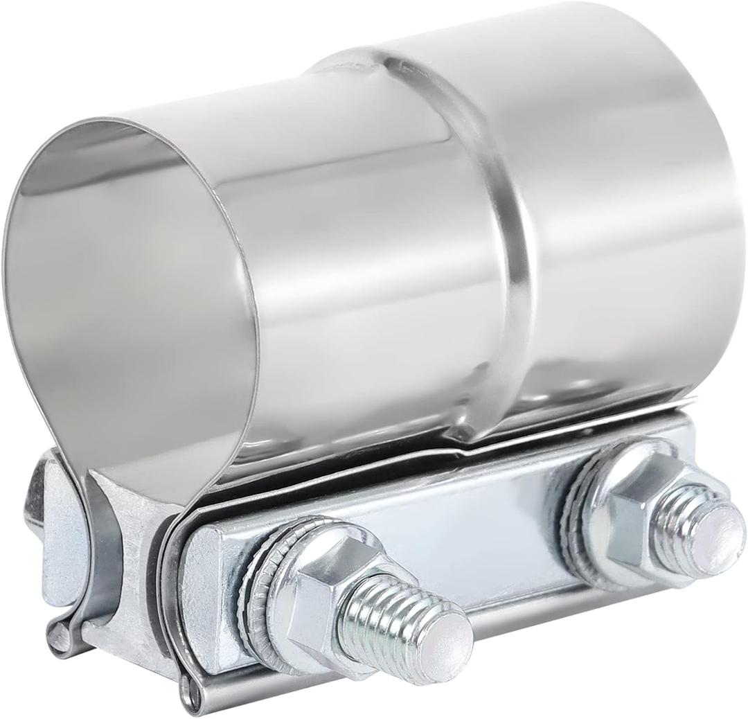2.25 Inch Exhaust Clamp, 2 1/4 inch Lap Joint Exhaust Band Clamp Sleeve Coupler Stainless Steel (1Pc)