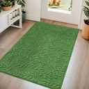 BEQHAUSE Door Mats 36x60, Dirt Trapper Doormats Indoor, Non-Slip Washable Entryway Rugs, Super Absorbent Welcome Mat for Front Door, Muddy Shoes & Paws, Green