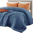 Bedsure Comforter Duvet Insert - Quilted Comforters Full Size, All Season Duvet, GentleSoft Down Alternative Bedding, with 8 Tabs, Gifts for Women/Men, Dark Slate Blue, Full 86 x 82 Inches
