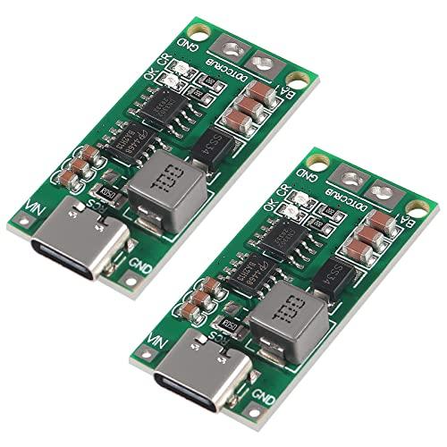 ACEIRMC 2pcs Type-C USB 2S 2A Boost Converter 8.4V 12.6V 16.8V Step-Up Power Module LiPo Polymer Lithium Battery Charging Protection Board