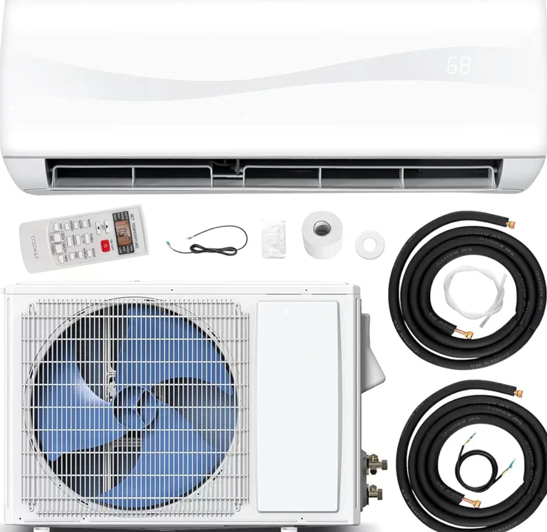 GLACER 12000BTU Mini AC Split-System, 20 SEER2 Ductless Air Conditioner w/Pre-Charged Condenser, White (12000BTU, 115V, 20 SEER2)