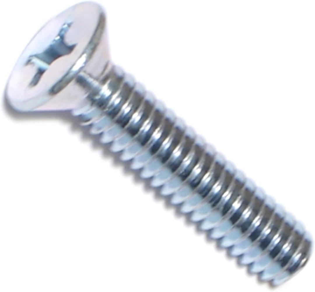 Hard-to-Find Fastener 014973289157 Phillips Flat Machine Screws, 1/4-20 x 1-1/4, Piece-100, zinc