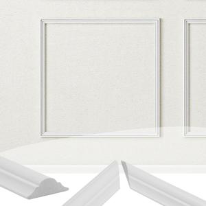 KASARO Pre-Cut Wall Molding Kit, Wainscoting Ready to Assemble 3D Panel for Interior Decor, Premade PS White Picture Frame Style Molding Accent (Sample)