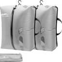 2 Pack Reusable Vacuum Bags for Travel,Waterproof Professional IP67 Zipper Reusable Vacuum Compression Bags,Space Saver Bags for Suitcases Backpack(No Pump)