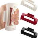3 PCS Silicone Flexible Hair Claw Clips for Women Soft Bendable Claw Clip Scalp-Safe Soft Cloud Hairclip for Thin and ThickRed + Black + White