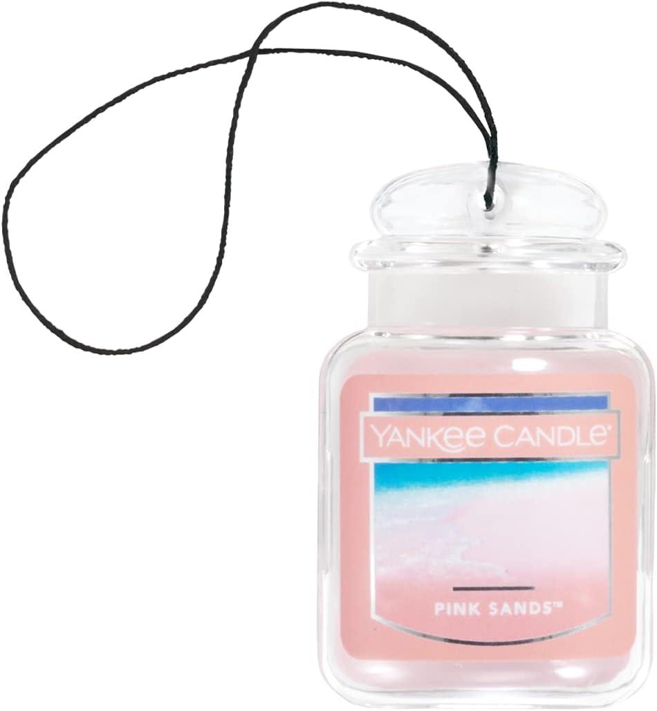 Yankee Candle Car Air Fresheners, Hanging Car Jar Ultimate Pink Sands Scented, Neutralizes Odors Up To 30 Days (Single Pack)