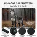 Pezluxe Dog Suspender Boots, Waterproof Anti-Slip Dog Rain Boots with Adjustable Strap for Small Dogs, Reflective Paw Protector Pet Shoes for Outdoor Walking, Rain Snow Hiking, Black, XS