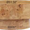 Christopher Knight Home Idla Modern Round Coffee Table, MDF Wood Coffee Table with Pedestal Base, Wooden Center Table for Living Room, Burl Veneer Finish, Natural, 31.5" x 31.5" x 14.57" inches