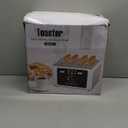 4 Slice Toaster, Touchscreen & Dual Independent Control Panel5 Basic Functions & Digital Countdown Toasters, 6 Shade Settings6 Bread Types, Smart Bread Maker Mute/Screen-Off,Brushed steel