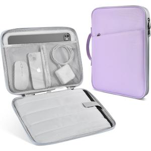 12.9-13 inch iPad Pro Sleeve Carrying Bag for 2025 13 Inch iPad Pro M5/M4, iPad Air M3&M2, Polyester Bag Fit with Apple Pencil or Smart Keyboard, Purple