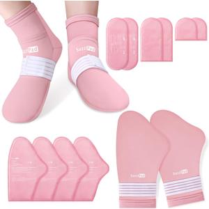 SuzziPad Chemo Gloves and Socks for Chemotherapy, Cancer Comfort Items, Include 10 Ice Pack, Ideal for Soothing Hand and Foot Discomfort, L