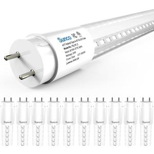 Sunco 10 Pack T8 LED Bulbs 4 Foot, 48 Inch Tube Light Bulbs Replacement, Single or Double Ended Hybrid Type A+B, 2400 LM, 20W, 5000K Daylight, Clear Lens ETL Sunco 10 Pack T8 LED Bulbs 4 Foot, 48 Inch Tube Light Bulbs Replacement, Single or Double Ended Hybrid Type A+B, 2400 LM, 20W, 5000K Daylight, Clear Lens ETL