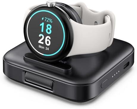 SwanScout Portable Watch Charger for Google Pixel Watch 1 (Not for Google Pixel Watch 2), SwanScout 303G, 1800mAh Magnetic Watch Charger for Pixel Watch 1, Travel Foldable Wireless Watch Charger