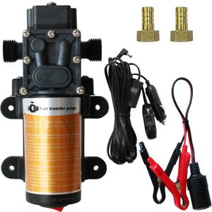 Portable DC 12V 75W Electric Gasoline Transfer Pump, Moves Up to 110 Gallons of Gas Per Hour, Great for Vehicles, Boats, Motorbike, Equipment, Gasoline (110GPH-SINGLE PUMP)