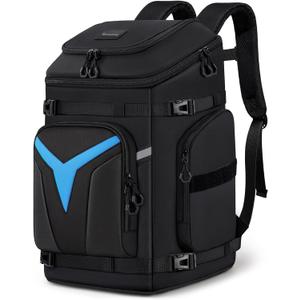 Bosynoy 65L Ski Boot Bag Backpack with 10+ Pockets, Waterproof Ski Boot Travel Backpack for Boots, Helmet, Goggle, Gloves, Pants, Jacket, Accessories, Ski Snowboard Boot Bags for Adults, Black