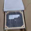 Rattan Counter Height Bar Stools Set of 4, Upholstered Farmhouse Barstools with Natural Rattan Back, Wooden Legs for Kitchen Island, Natural/Linen,2 Box