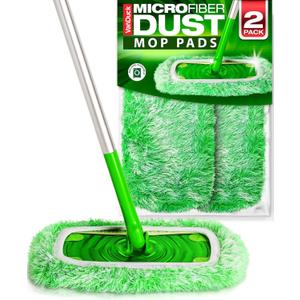 Floor Duster Refill Compatible with Swiffer Sweeper Mop (2 Pack) - Microfiber Pet Heavy Duty Dry Cloth Refills - Reusable Mop Pad