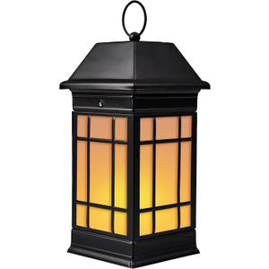 15.5" Solar Lantern Outdoor Waterproof, Glass Flickering Flame Solar Lanterns, Hanging Metal Lantern Decorative for Patio Front Porch Garden Backyard Tabletop Mothers Day Gifts Mom