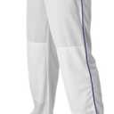 Alleson Athletic Boys Baseball Pants with Braid (White, L)