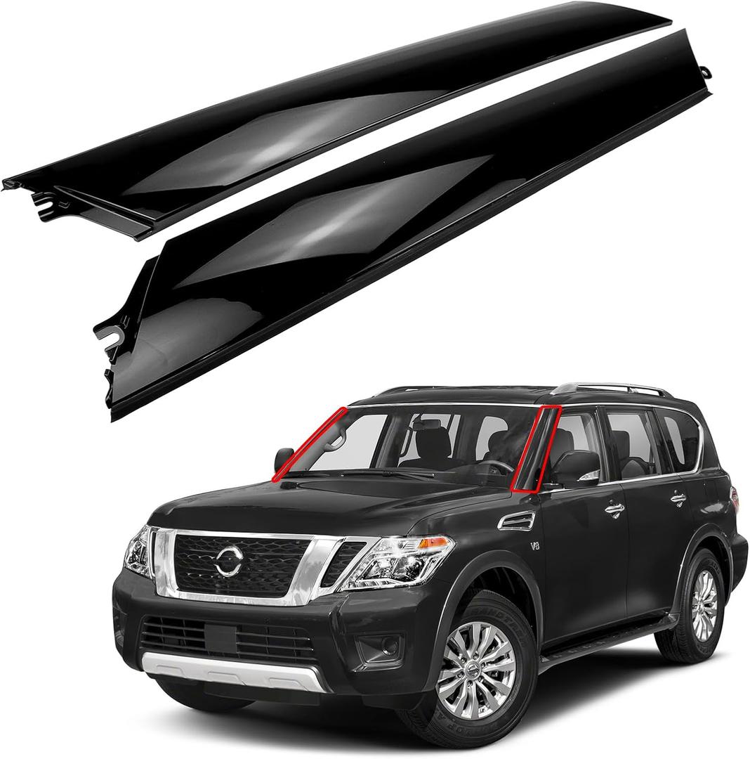2PCS Front Pillar Finisher Trim Panel Moulding Left Driver & Right Passenger Side for Infiniti QX56 2011-2013 QX80 2014-2023 for Nissan Armada 2017-2023 76837-6JR0A, Left+Right