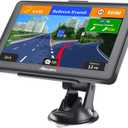 GPS Navigator for Car, Latest 2025 Map 7 Inch Touch Screen, Real Voice Spoken Turn-by-Turn Direction Reminding Navigation System for Cars, Vehicle GPS with Speed and Red Light Warning