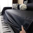 vctops Waterproof Thick PU Leather Sofa Covers for Sectional Sofa Luxury Couch Cover for Dogs Loveseat Covers Futon Cover L Shaped Cover Wipeable Couch Protector (Black,71"x71")