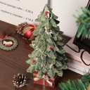 LALALANHOME Christmas Tree Tabletop Decorations Resin Christmas Tree Sign Winter Snow Ornament Tabletop Resin Tree Xmas Centerpiece Decoration for Indoor Home Office Holiday