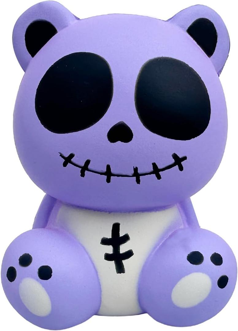 Horror Voodoo Bear Squishies Toy Cute Dolls Stress Relief Slow Rising Soft Squeeze Toys for Kids Halloween Christmas Thanksgiving Birthday Gift Collect,Purple