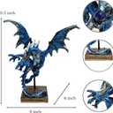 Dragon Statue Collectible Figurines Fantasy Sculpture Decor - 10.5" Tall Dragon Resin Statues for Home Decor for Living Room,Office Bookshelf,Desktop(Blue)