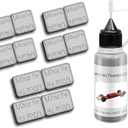 DerbyCraftPro Pinewood Car Weights Kit |4oz Derby Car Weights+0.5oz Graphite Powder|Graphite Lubricant Works on Pine Wheels & Axles|Lead-Free Low-Profile Weights Adjust The COG, Easy Peel & Stick (Gray)