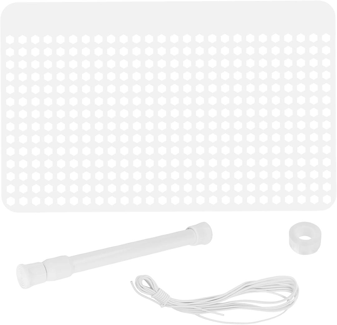 QCG Pool Skimmer Guard Kit - Skimmer Shield for Inground Pool, Leaf Guard Skimmer Net with Adjustable Telescopic Pole and Elastic Rope, Leaf Protection Debris Prevent Blockage