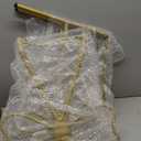 Vanity Stool Chair for Makeup,Modern Velvet Butterfly Accent Chair,White Cute Girls Bow Knot Backrest Chair with Golden Leg for Living Room,Bedroom,Vanity,Office,Reading Nook (Large)