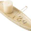 Natural Travertine Vanity Tray, 16.6"x4.6" Real Marble Decorative Tray for Bathroom Countertop & Home Decor, Catchall Organizer for Jewelry, Candles, Cosmetics & PerfumeTravertine