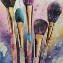 Framed Teen Girls Bedroom Wall Art Set of 3, Colorful Fashion Makeup Brush Perfume Pictures Wall Decor Paintings, Watercolor Drink Prints Aesthetic Home Decor for Living Room Bathroom Dorm 16x24 inch, 24L" x 16W"